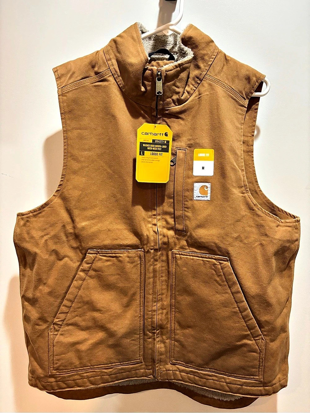 Carhartt Sandstone Duck Vest Men's Brown Large NWT
